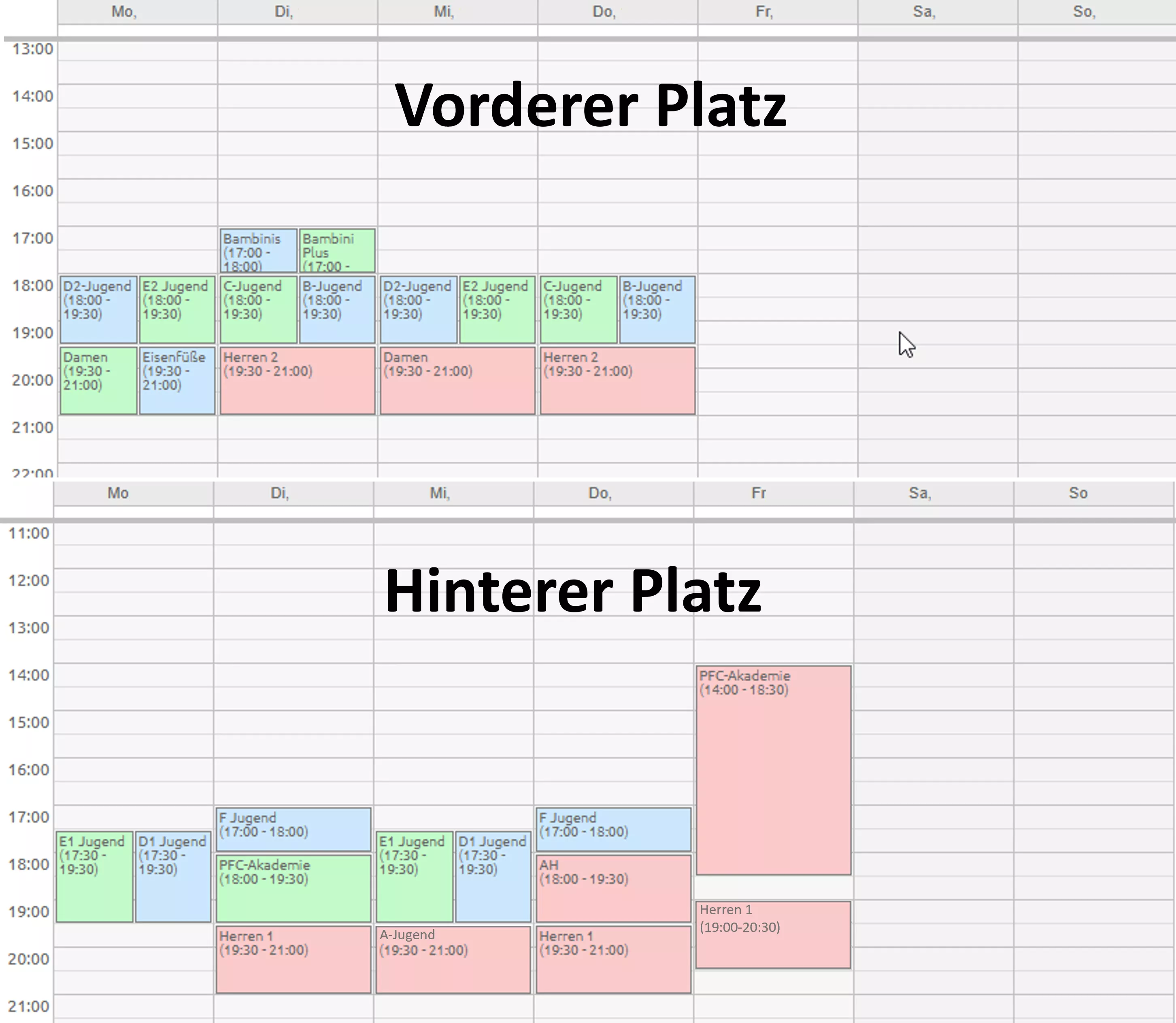 Platzbelegung